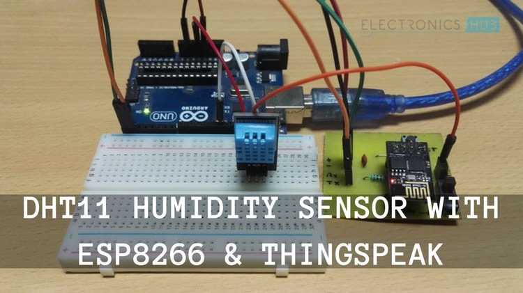 DHT11湿度传感器，ESP8266和ThingSpeak特色图像